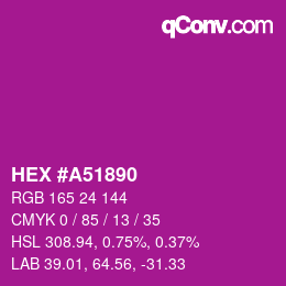 Código de color: HEX #A51890 | qconv.com