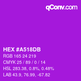 Código de color: HEX #A518DB | qconv.com