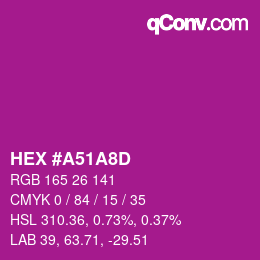 Color code: HEX #A51A8D | qconv.com