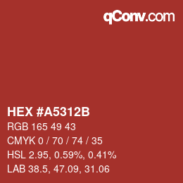 Color code: HEX #A5312B | qconv.com