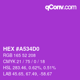 颜色代码: HEX #A534D0 | qconv.com