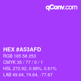 カラーコード: HEX #A53AFD | qconv.com