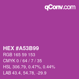 Color code: HEX #A53B99 | qconv.com