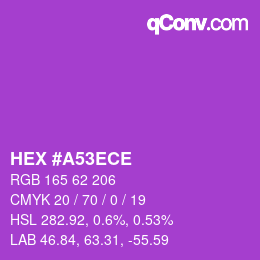Farbcode: HEX #A53ECE | qconv.com