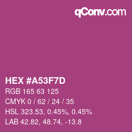 Color code: HEX #A53F7D | qconv.com