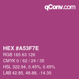 Color code: HEX #A53F7E | qconv.com
