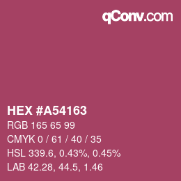 カラーコード: HEX #A54163 | qconv.com