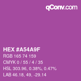 カラーコード: HEX #A54A9F | qconv.com