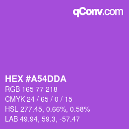カラーコード: HEX #A54DDA | qconv.com