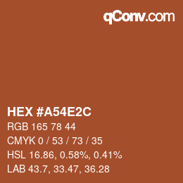 カラーコード: HEX #A54E2C | qconv.com