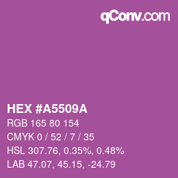 Farbcode: HEX #A5509A | qconv.com