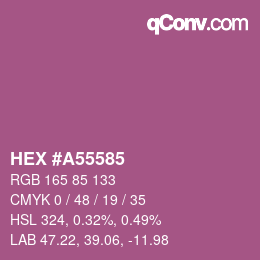カラーコード: HEX #A55585 | qconv.com