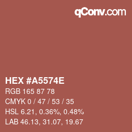 Color code: HEX #A5574E | qconv.com