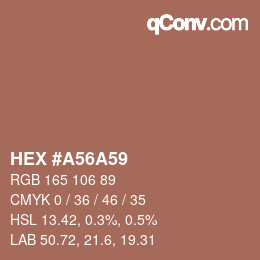 Código de color: HEX #A56A59 | qconv.com
