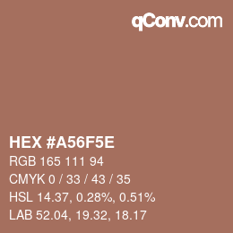 Color code: HEX #A56F5E | qconv.com