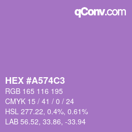 颜色代码: HEX #A574C3 | qconv.com