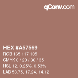 Farbcode: HEX #A57569 | qconv.com