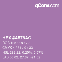 Farbcode: HEX #A576AC | qconv.com