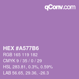 颜色代码: HEX #A577B6 | qconv.com