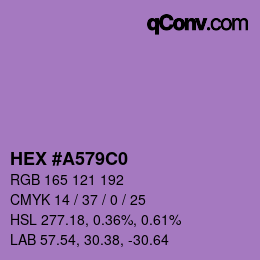 カラーコード: HEX #A579C0 | qconv.com