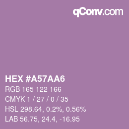 Farbcode: HEX #A57AA6 | qconv.com