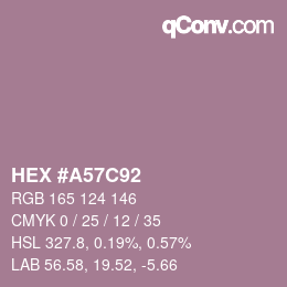 Color code: HEX #A57C92 | qconv.com