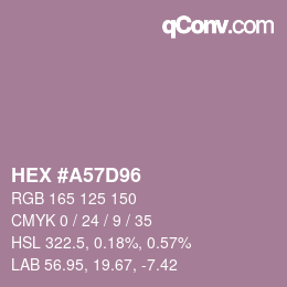 Farbcode: HEX #A57D96 | qconv.com