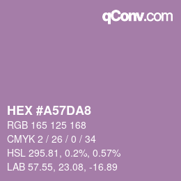 Farbcode: HEX #A57DA8 | qconv.com