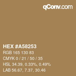 Color code: HEX #A58253 | qconv.com