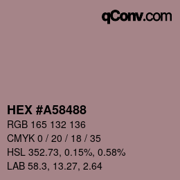 颜色代码: HEX #A58488 | qconv.com