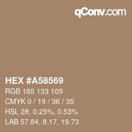Farbcode: HEX #A58569 | qconv.com