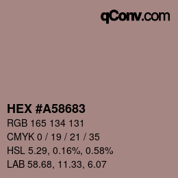 Color code: HEX #A58683 | qconv.com