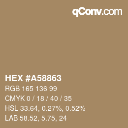 Color code: HEX #A58863 | qconv.com