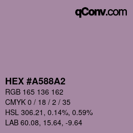 カラーコード: HEX #A588A2 | qconv.com
