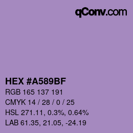 Color code: HEX #A589BF | qconv.com