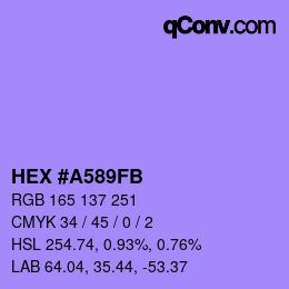 Color code: HEX #A589FB | qconv.com