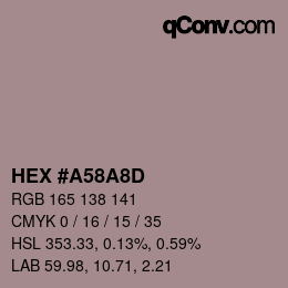 Color code: HEX #A58A8D | qconv.com