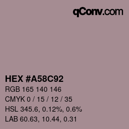 Color code: HEX #A58C92 | qconv.com