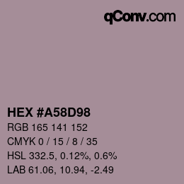 颜色代码: HEX #A58D98 | qconv.com