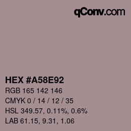 Color code: HEX #A58E92 | qconv.com