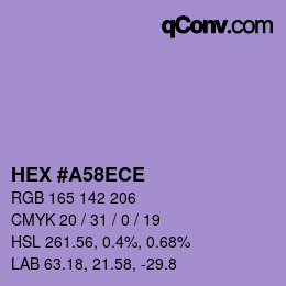 Color code: HEX #A58ECE | qconv.com