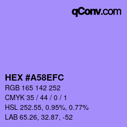 Color code: HEX #A58EFC | qconv.com