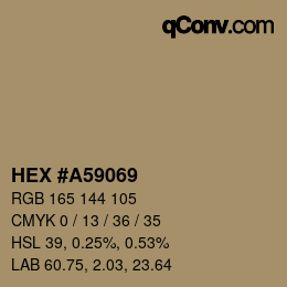 Color code: HEX #A59069 | qconv.com