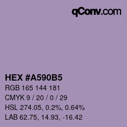 Farbcode: HEX #A590B5 | qconv.com