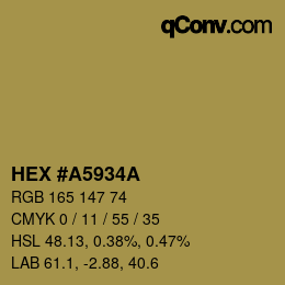颜色代码: HEX #A5934A | qconv.com