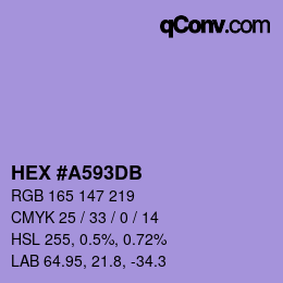 カラーコード: HEX #A593DB | qconv.com