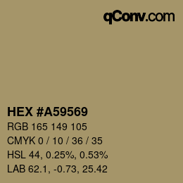 Farbcode: HEX #A59569 | qconv.com