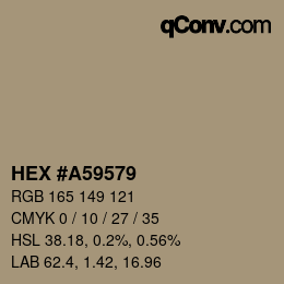 Código de color: HEX #A59579 | qconv.com