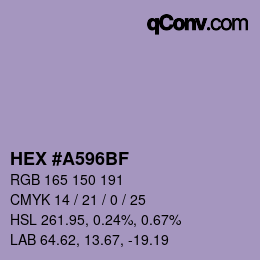 Color code: HEX #A596BF | qconv.com