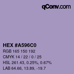 カラーコード: HEX #A596C0 | qconv.com